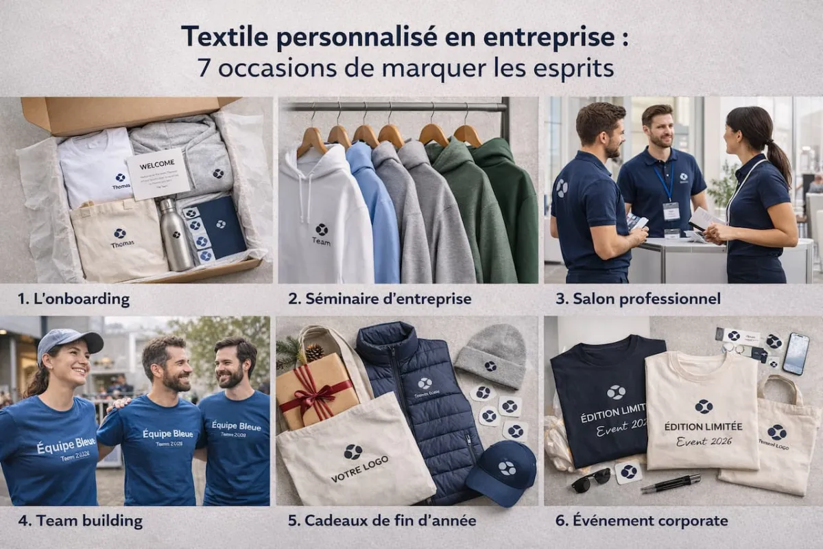 Textile personnalisé en entreprise : 7 occasions de marquer les esprits